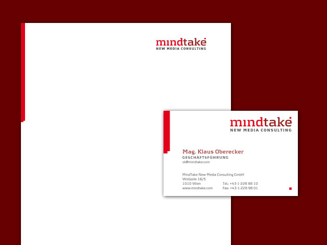 mindtake corporate design briefpapier und visitenkarte