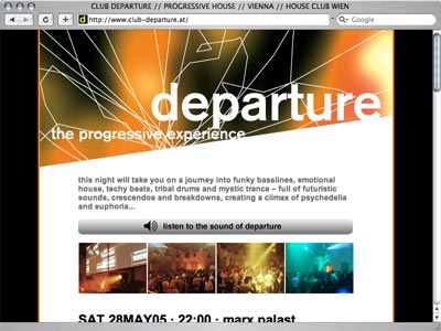 webdesign departure progressive house club