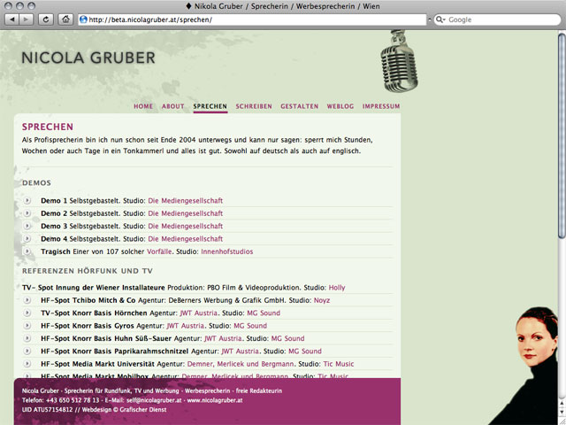 nicola gruber website design
