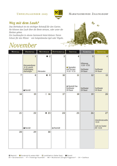 zillingdorf umweltkalender 2005 blatt november