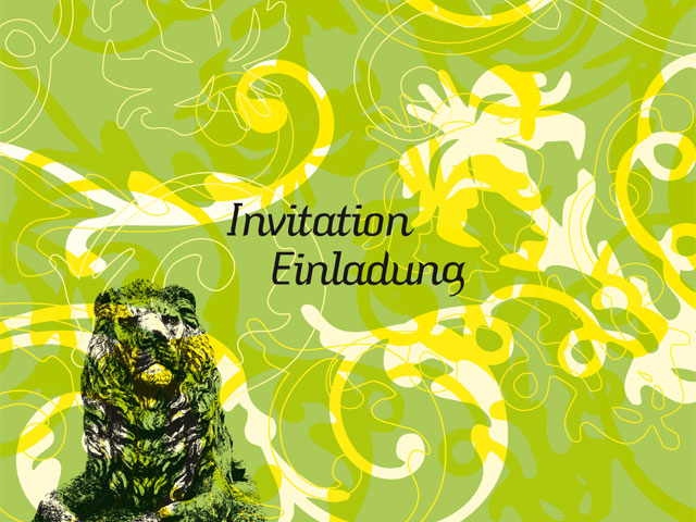 hochzeitseinladung pop barock gelb und grün