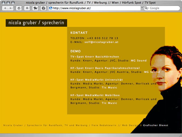 web design nicola gruber sprecherin wien